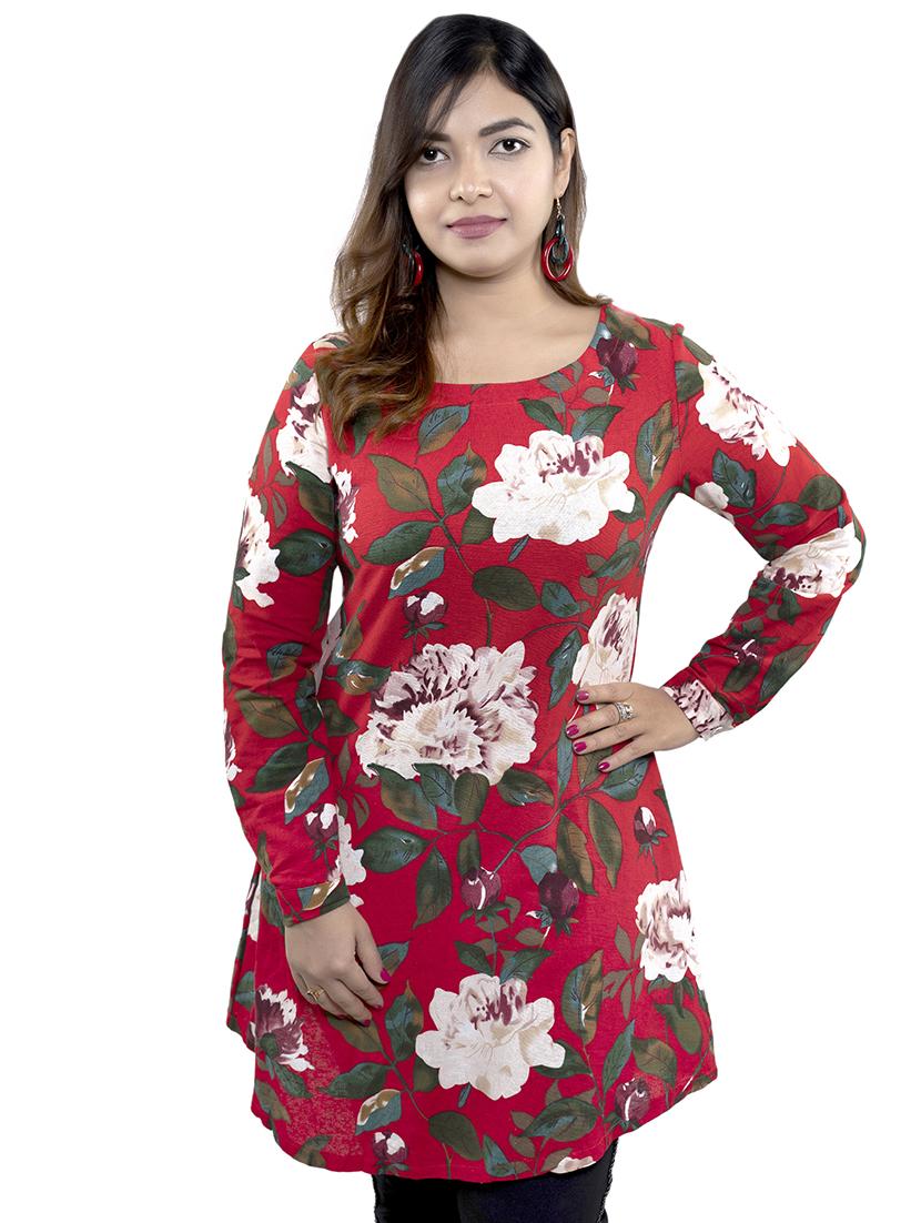 round neck floral tunic - 16759759 - Zoom Image - 0