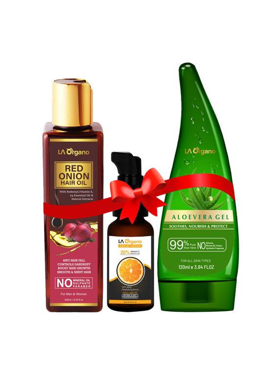 la organo three months before the wedding(combo for hair care and face serum, aloe vera gel, argan hair oil