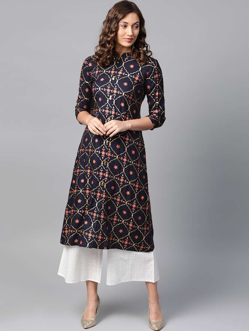 foil printed kurta palazzo set