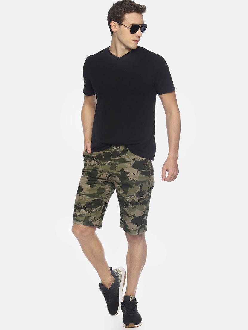 green camouflage printed shorts - 16762297 - Standard Image - 3