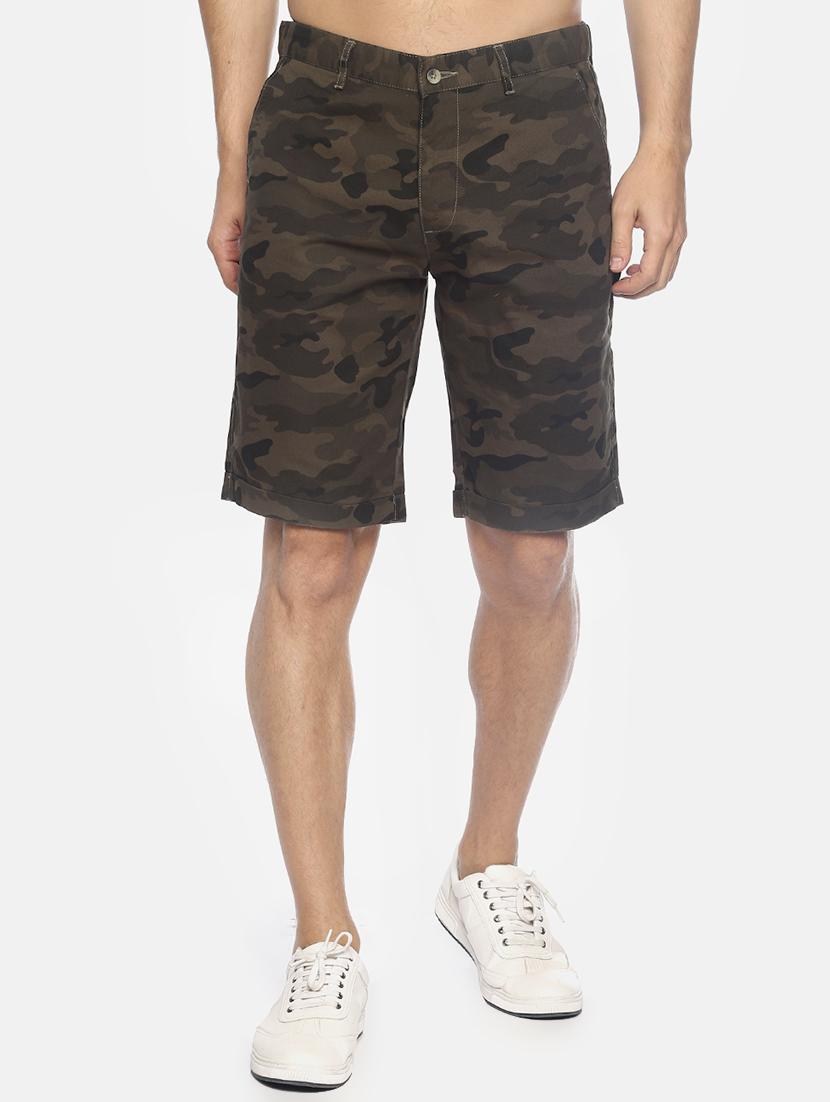 green camouflage printed shorts - 16762306 -  Zoom Image - 0