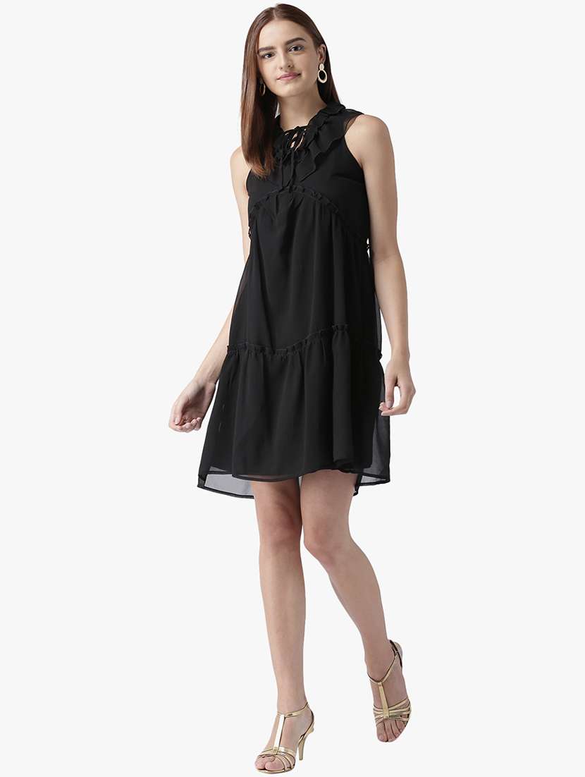 women's tiered dress solid dress - 16764124 -  Standard Image - 3