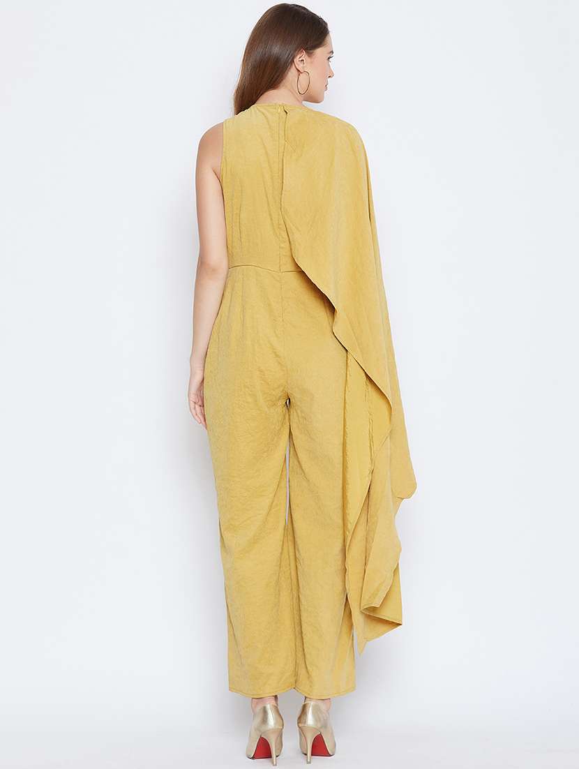 asymmetric sleeved full leg jumpsuit - 16764129 -  Standard Image - 3