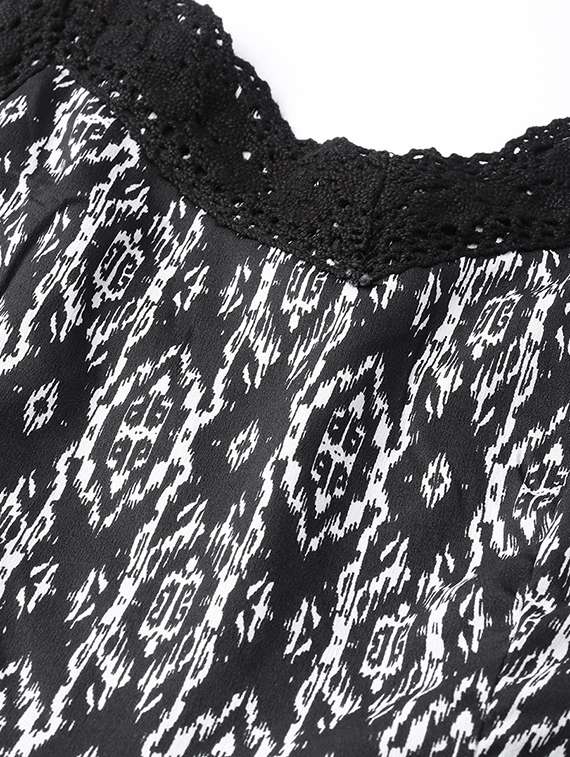 lace detail printed jumpsuit - 16764131 -  Standard Image - 3