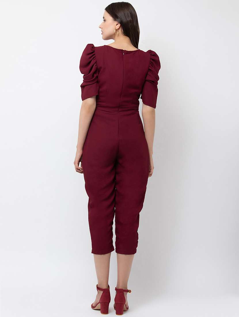 puff sleeved round neck jumpsuit - 16764144 -  Standard Image - 3