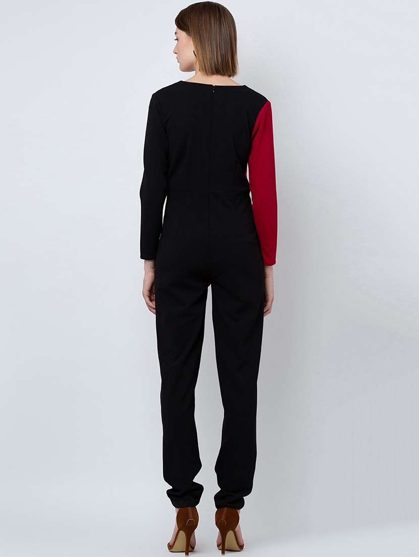 color block full leg jumpsuit - 16764148 -  Standard Image - 3