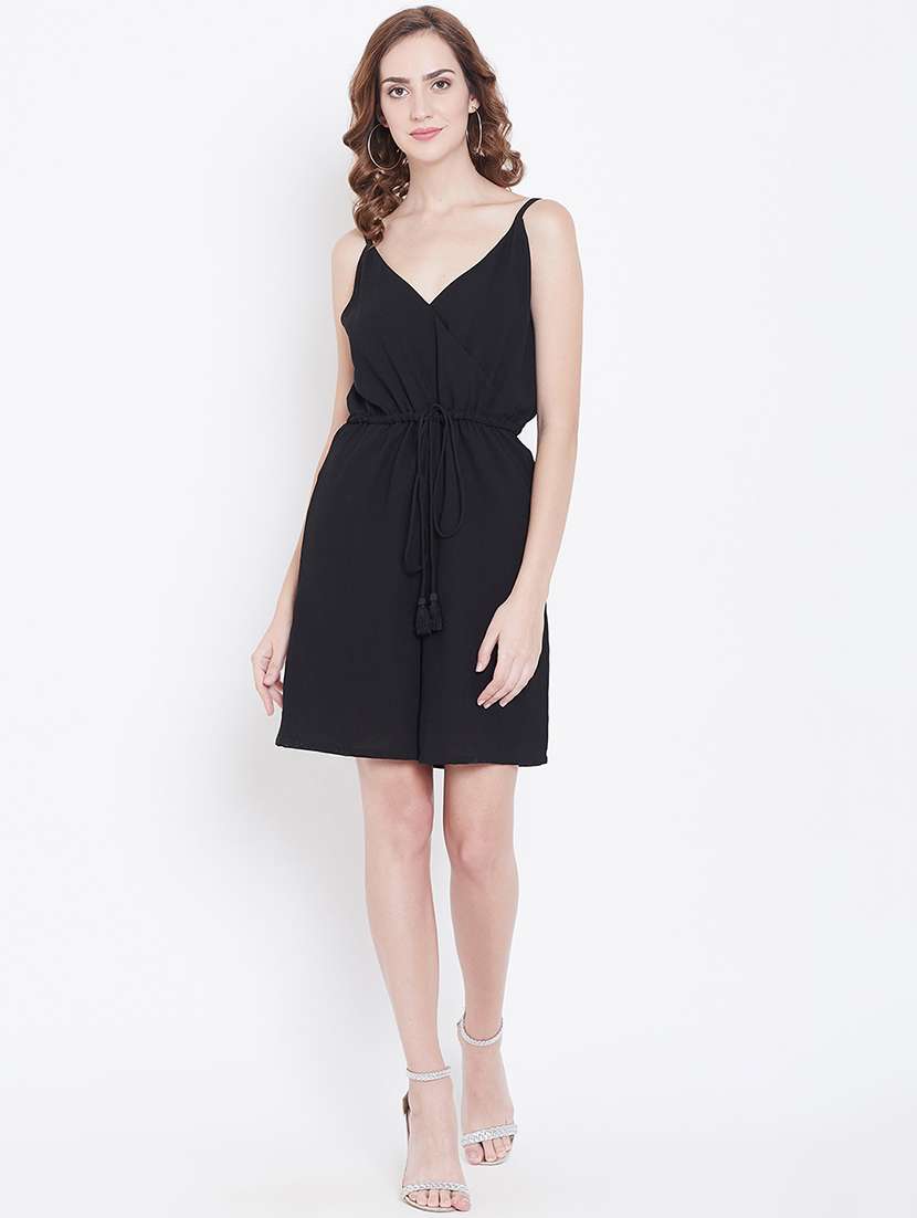 tie front cami neck romper  - 16764187 -  Standard Image - 3