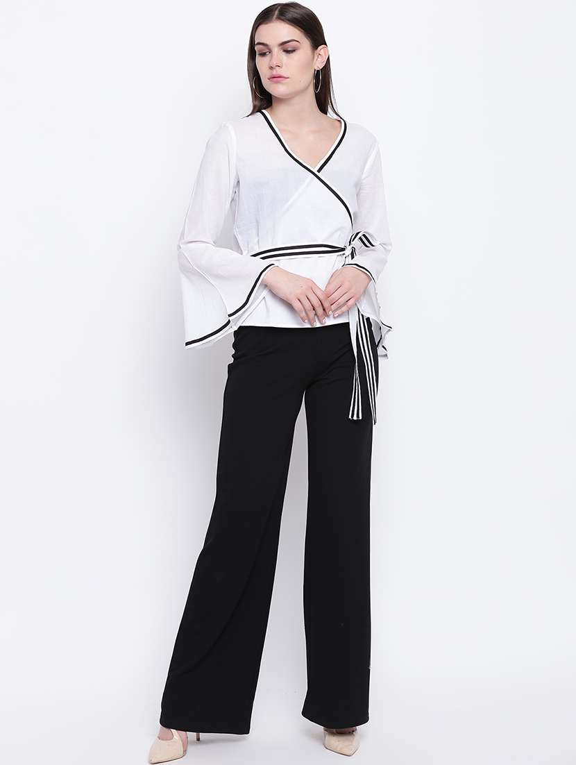 women's wrap v neck top - 16764225 -  Standard Image - 3