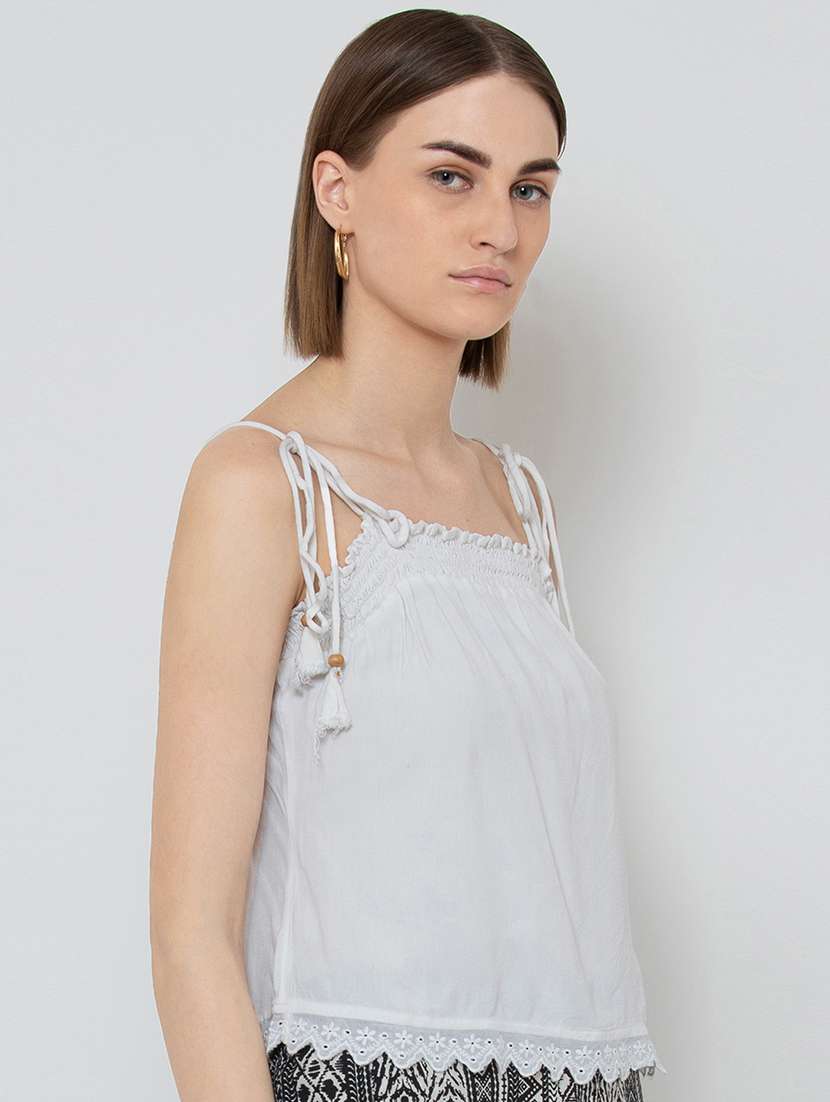 women's straight shoulder strap top