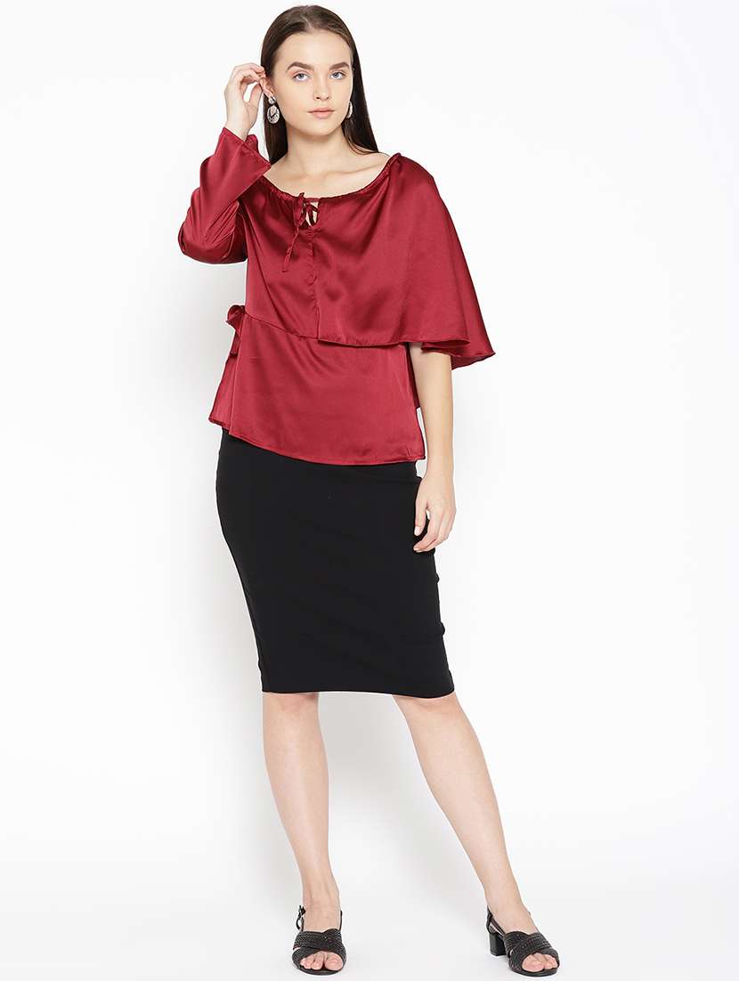 women's layered tie-up neck top - 16764232 -  Standard Image - 3