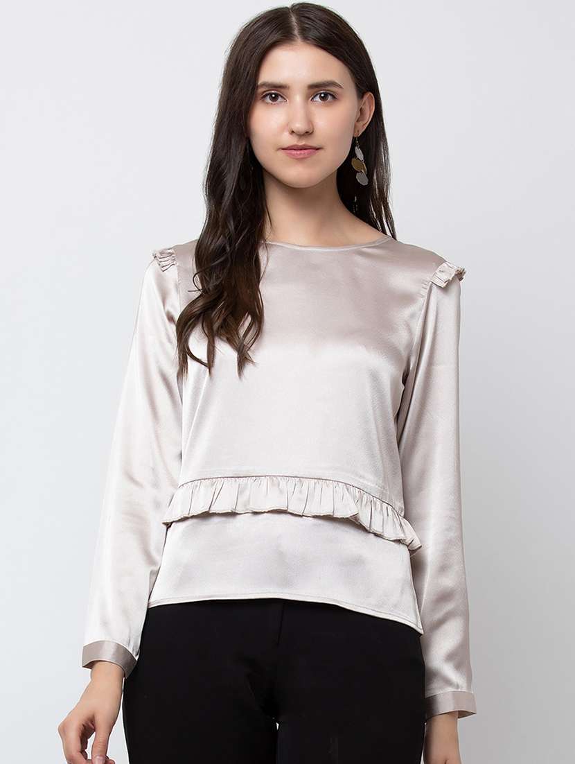 women's straight round neck top