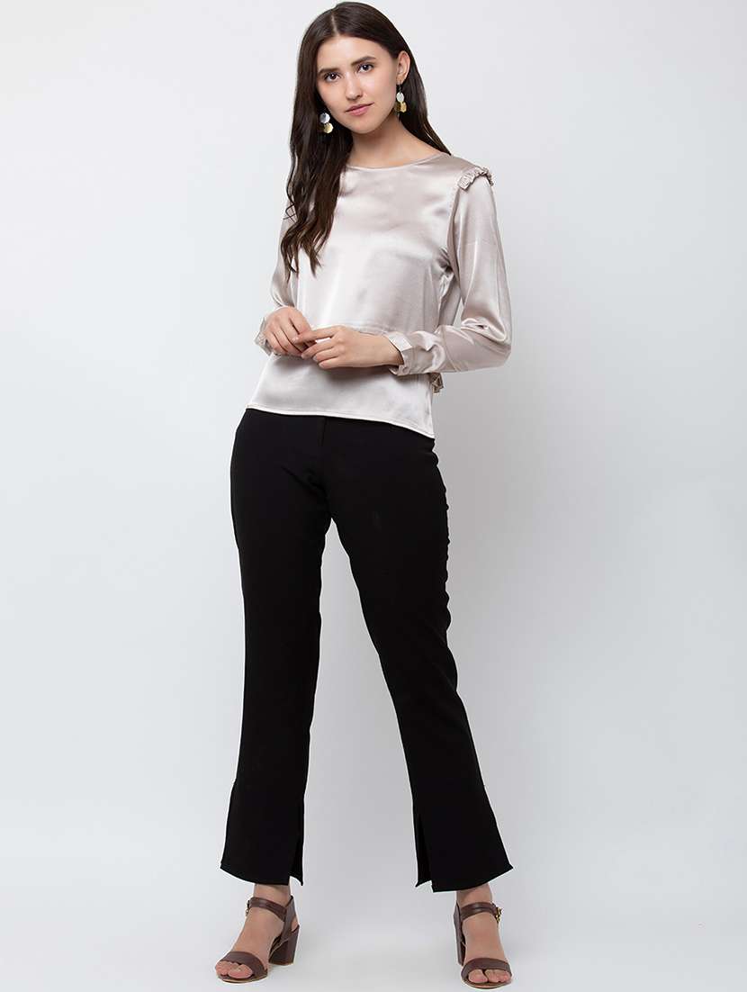 women's straight round neck top - 16764241 -  Standard Image - 3