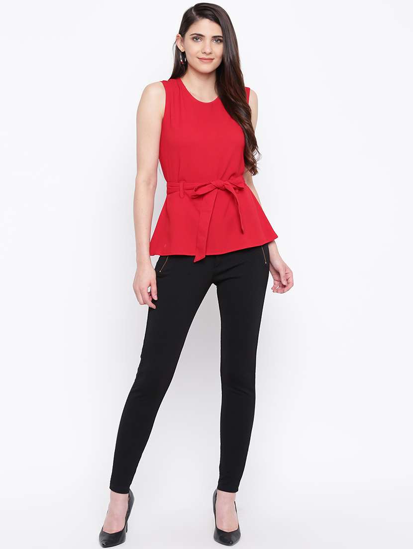 women's peplum round neck top - 16764248 -  Standard Image - 3