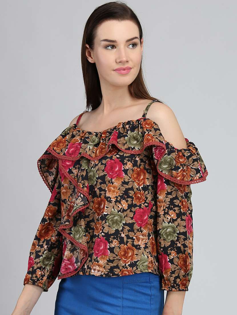 women's a line shoulder strap top