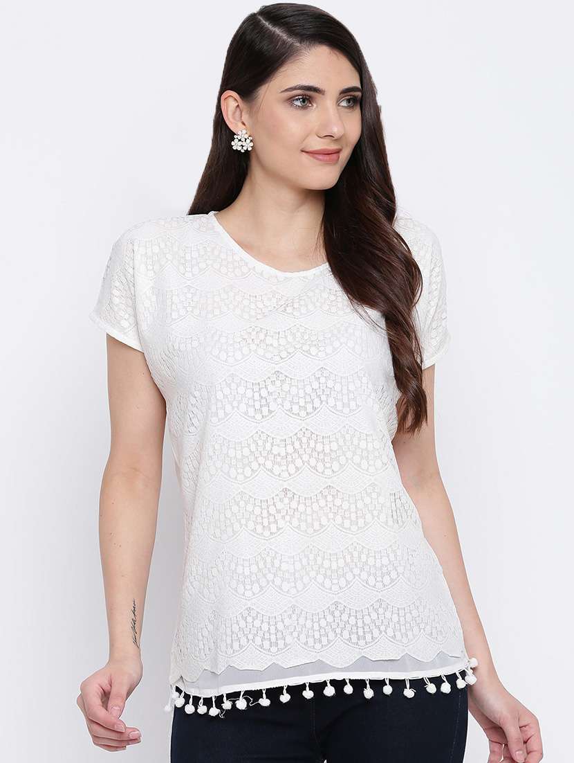 women's straight round neck top