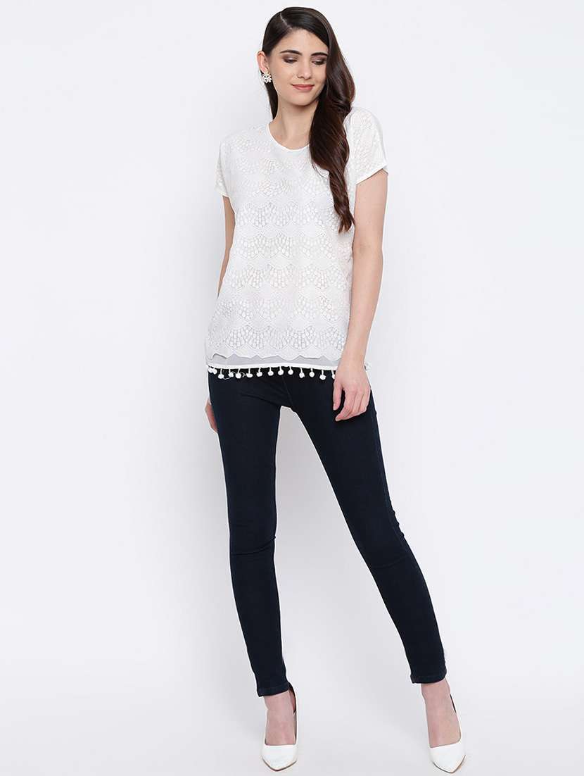 women's straight round neck top - 16764278 -  Standard Image - 3