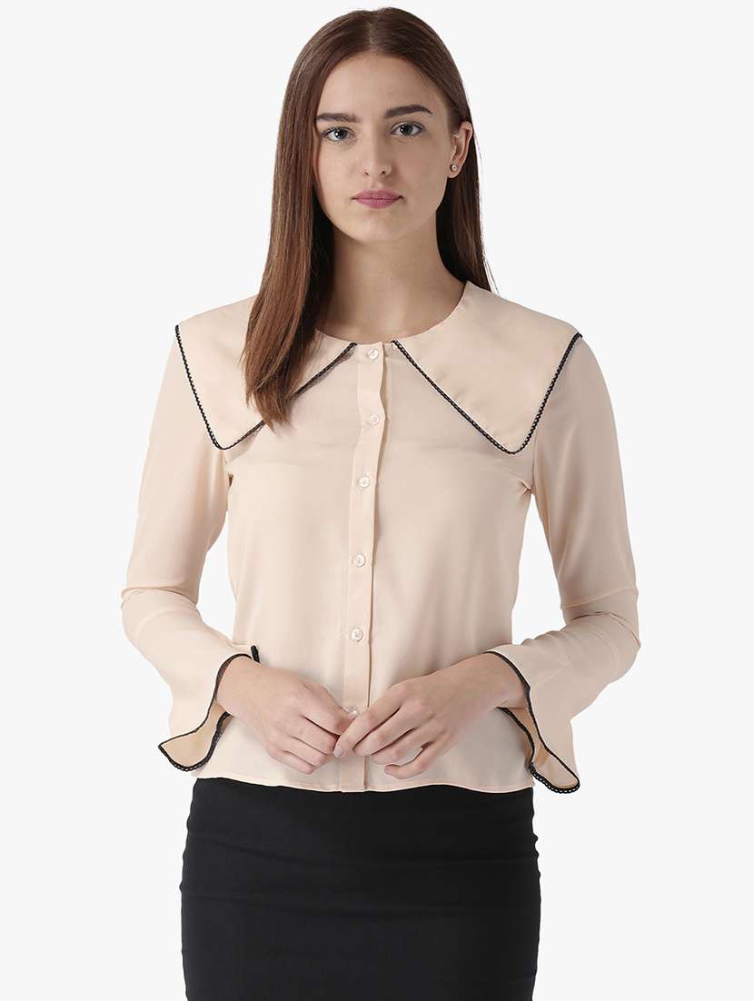 women's straight round neck top