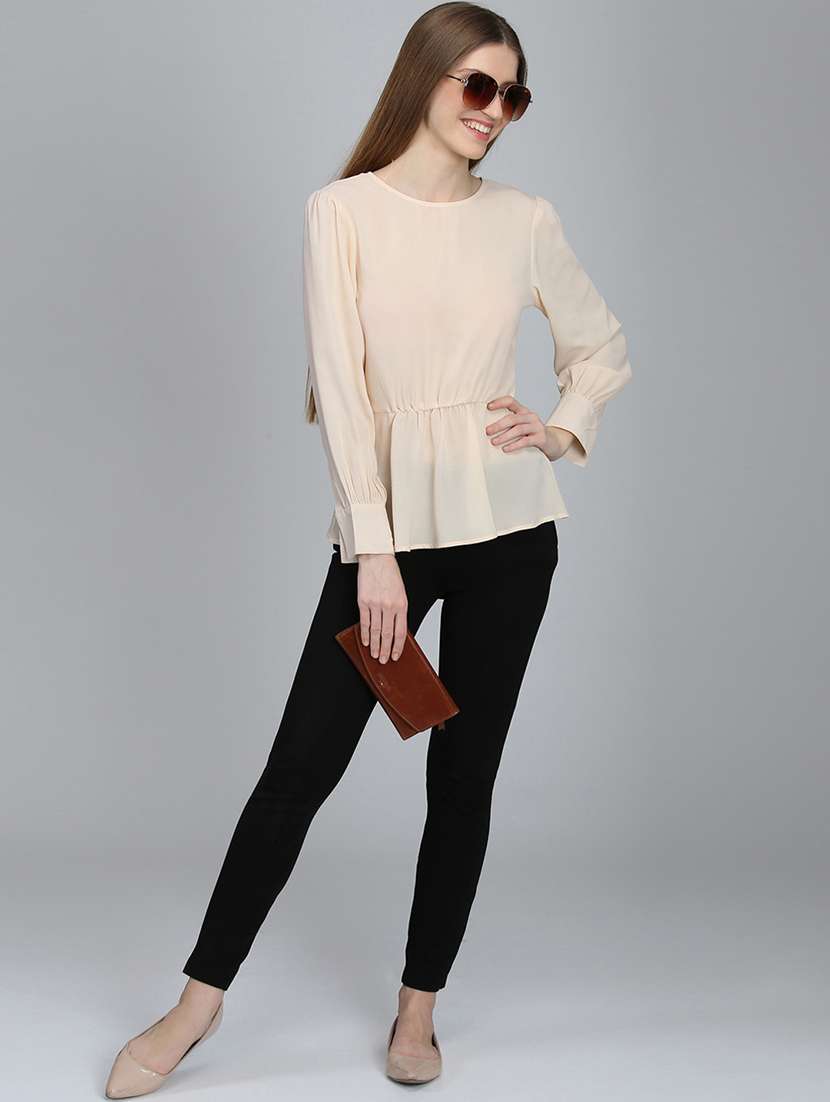 women's peplum round neck top - 16764322 -  Standard Image - 3