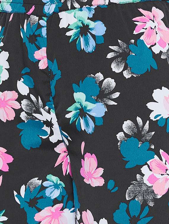 floral printed flat front wide leg trouser - 16764342 -  Standard Image - 3