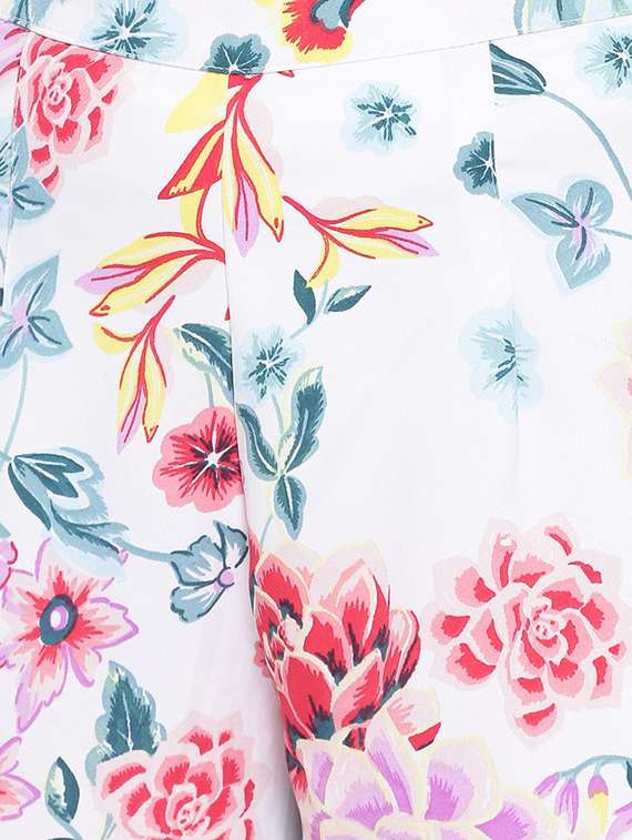 floral printed pleated wide leg trouser - 16764357 -  Standard Image - 3