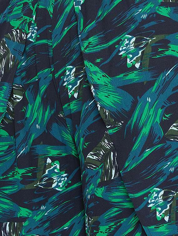 high rise floral asymmetric trouser - 16764359 -  Standard Image - 3