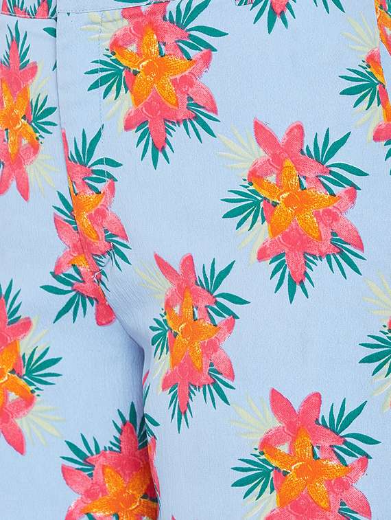 floral printed flat front cigarette pants - 16764366 -  Standard Image - 3