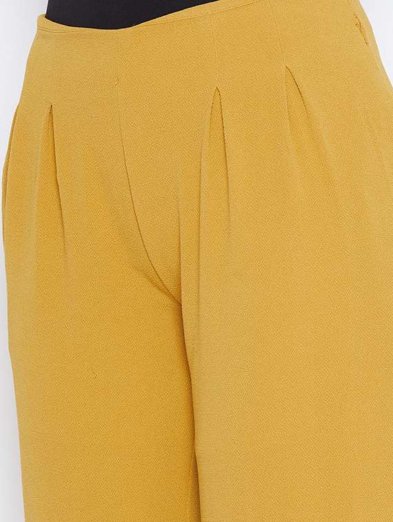 solid pleated wide leg pants - 16764372 -  Standard Image - 3