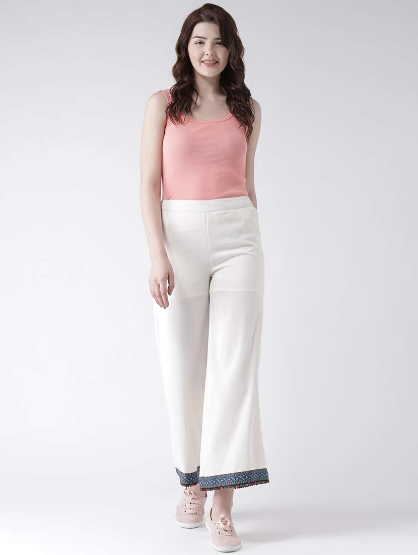 solid flat front wide leg trouser - 16764384 -  Standard Image - 3