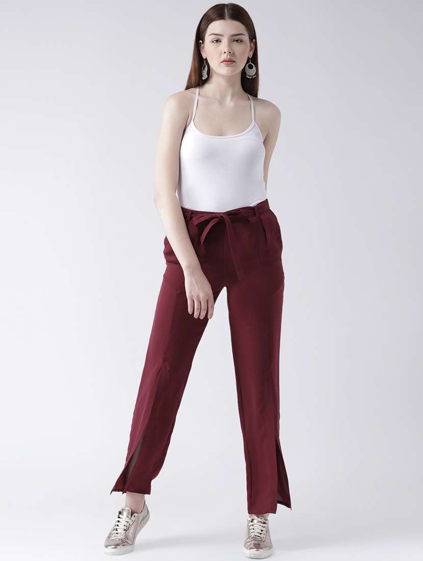 women solid pleated tailored pants - 16764396 -  Standard Image - 3