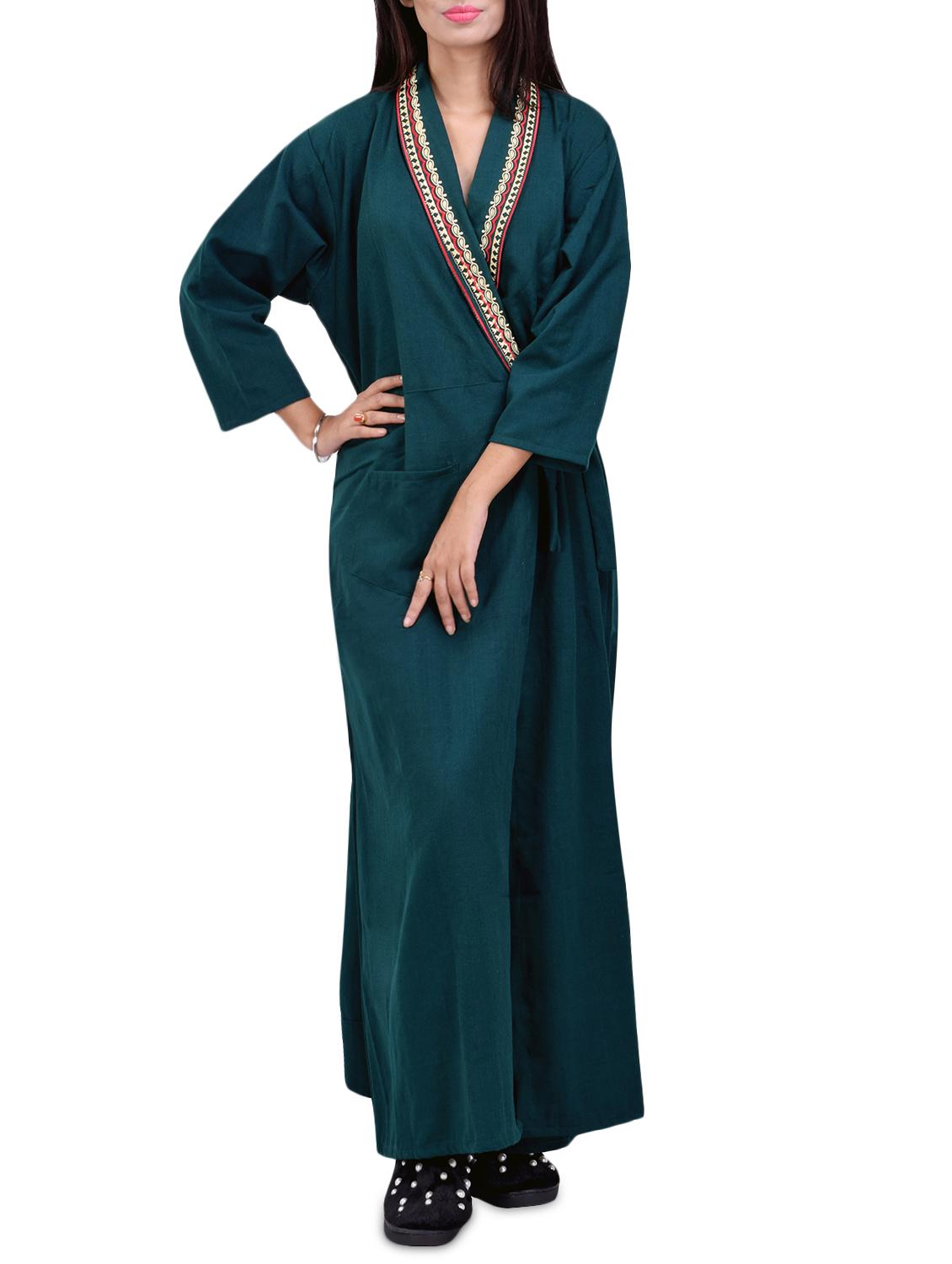 overlap solid night gown - 16764956 - Zoom Image - 0