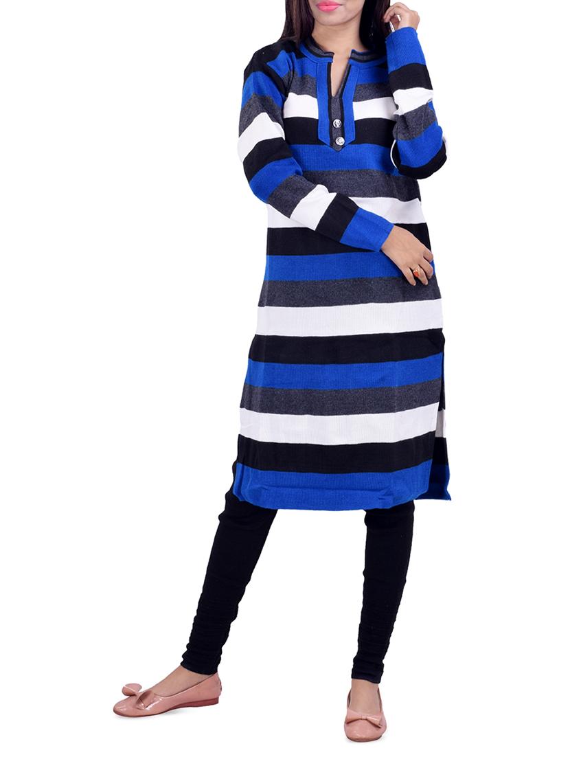 striped woolen kurta - 16764957 -  Zoom Image - 0