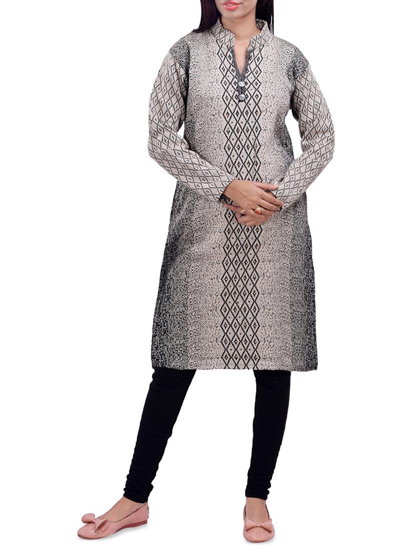 printed woolen kurta - 16764987 - Zoom Image - 0
