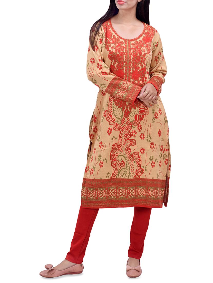 printed woolen kurta - 16764998 - Zoom Image - 0