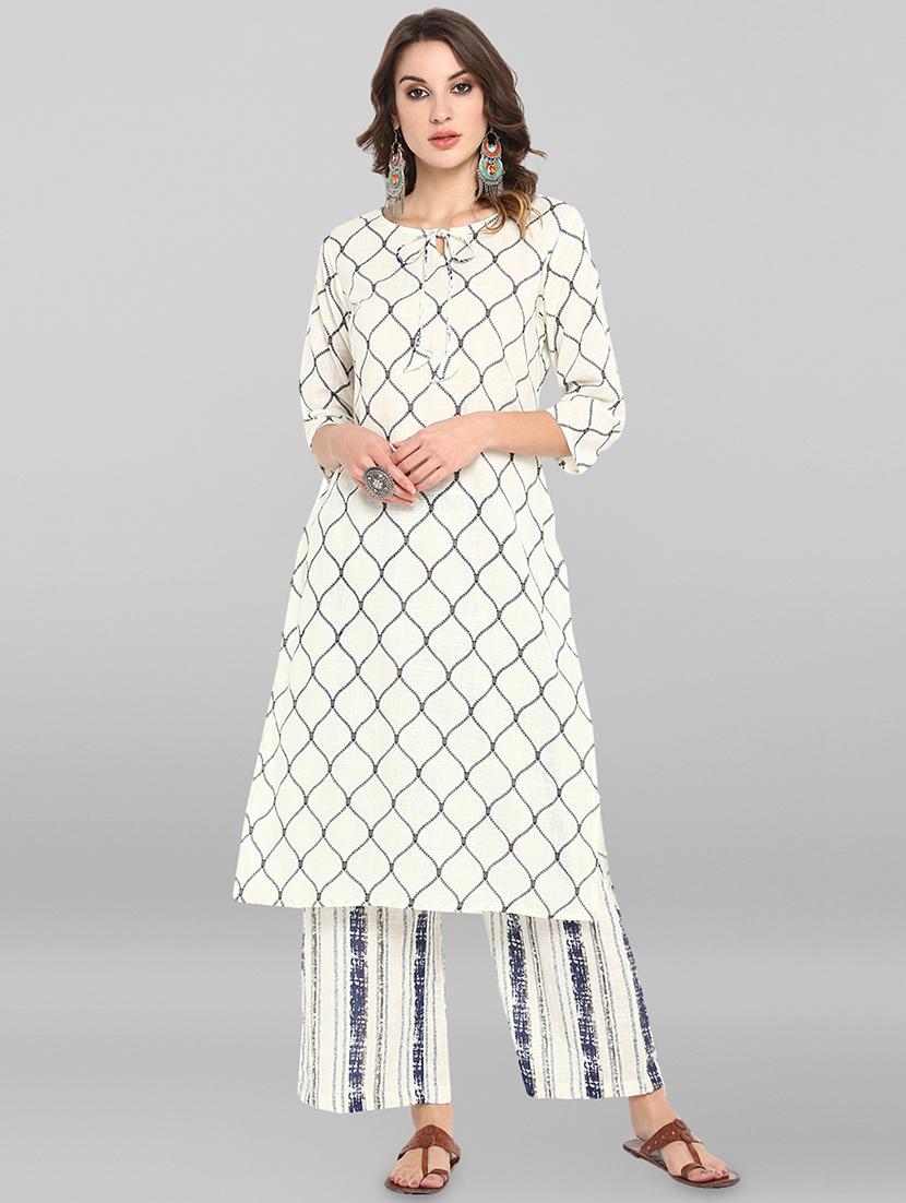 printed kurta palazzo set - 16765191 - Zoom Image - 0