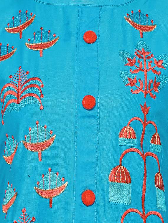 embroidered churidaar unstitched suit set - 16765654 - Standard Image - 3