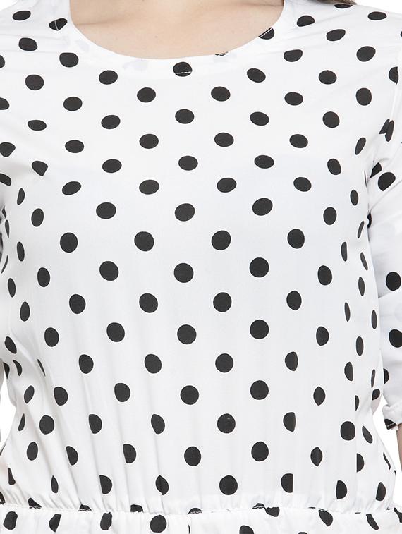 round neck polka dots jumpsuit - 16765725 - Standard Image - 3