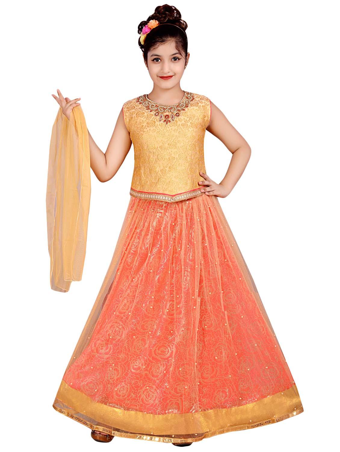 orange net lehenga choli - 16765914 - Zoom Image - 0