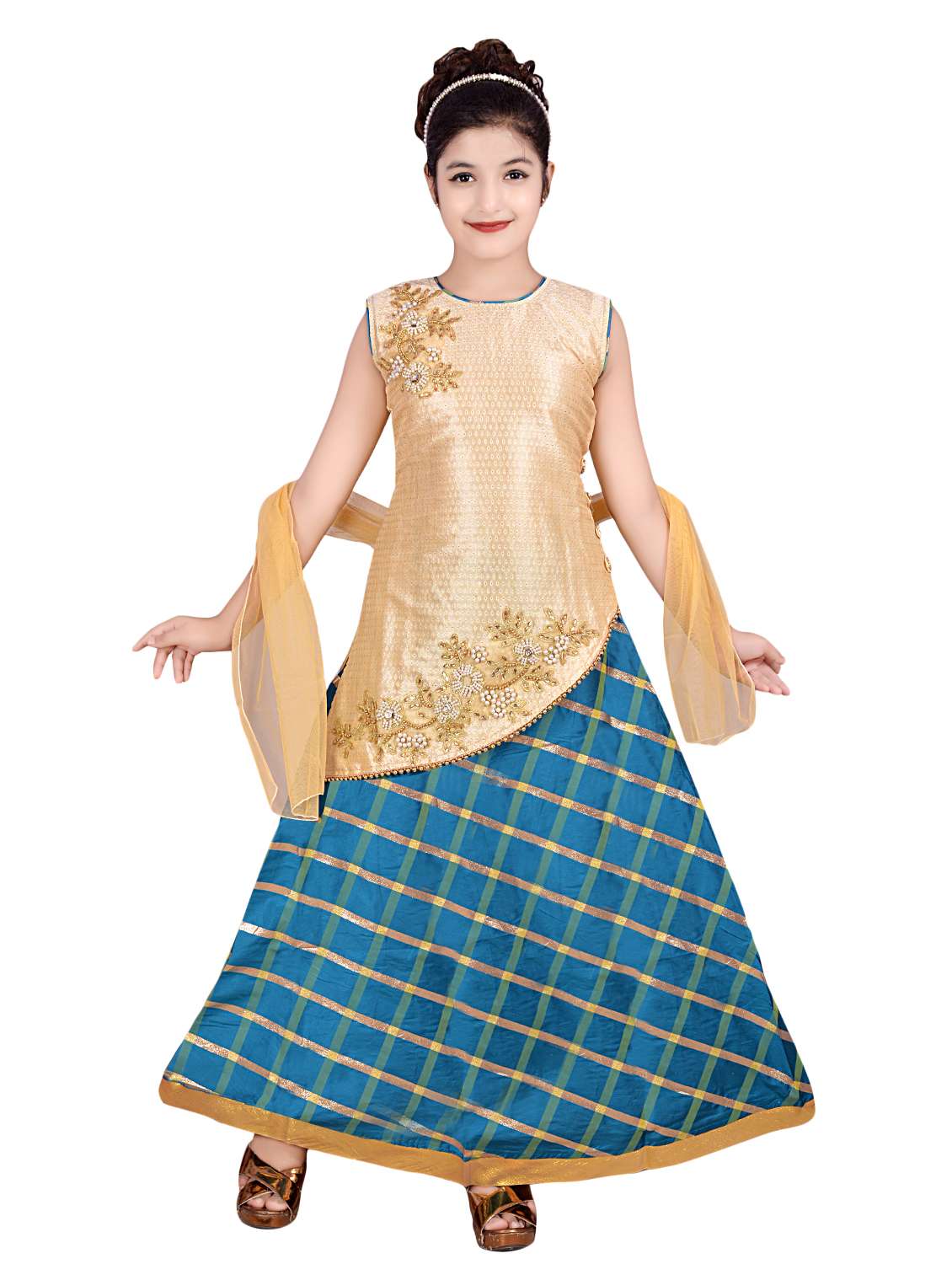 light blue silk blend lehenga choli - 16765915 -  Zoom Image - 0