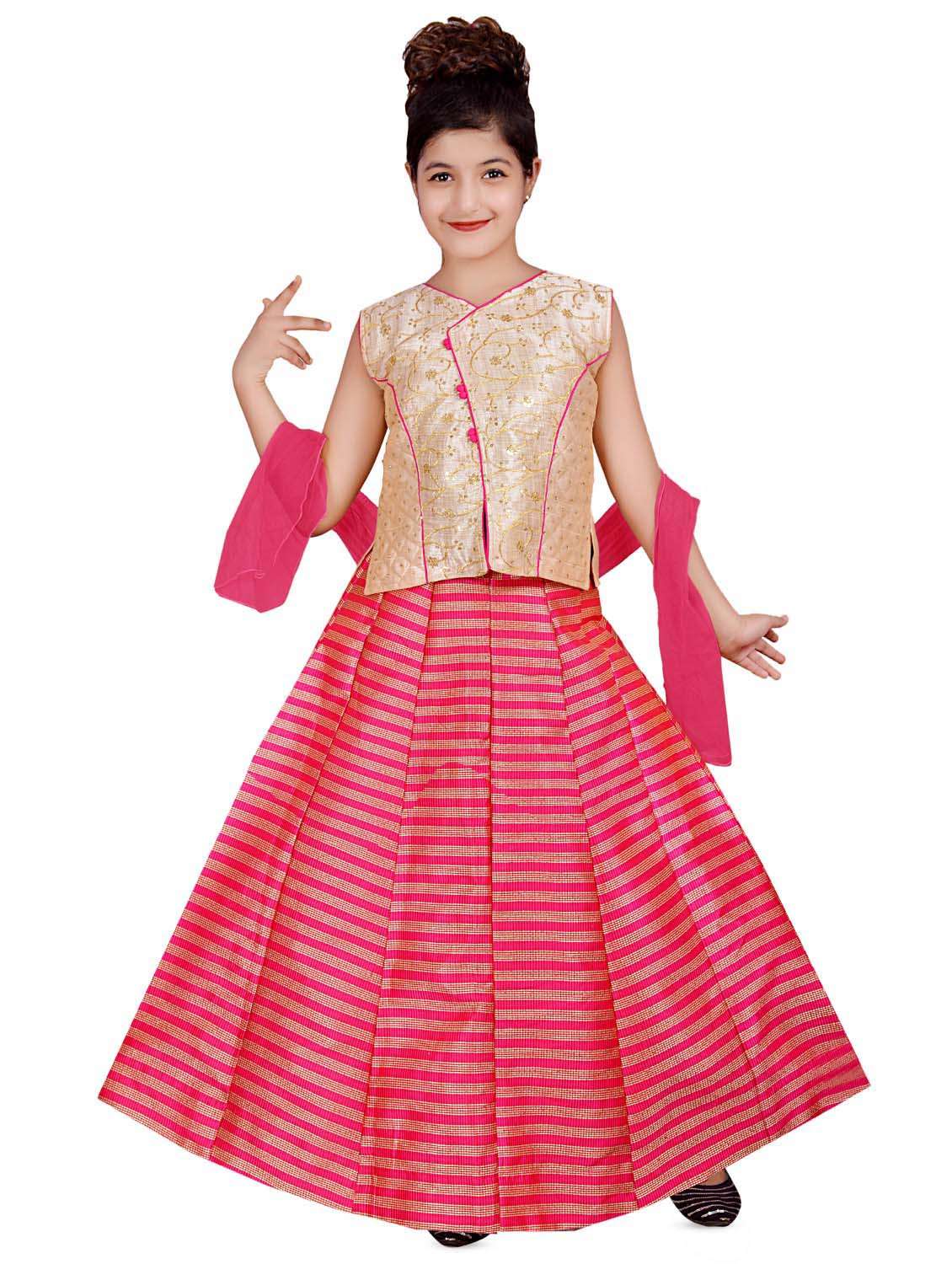 pink silk blend lehenga choli - 16765921 - Zoom Image - 0