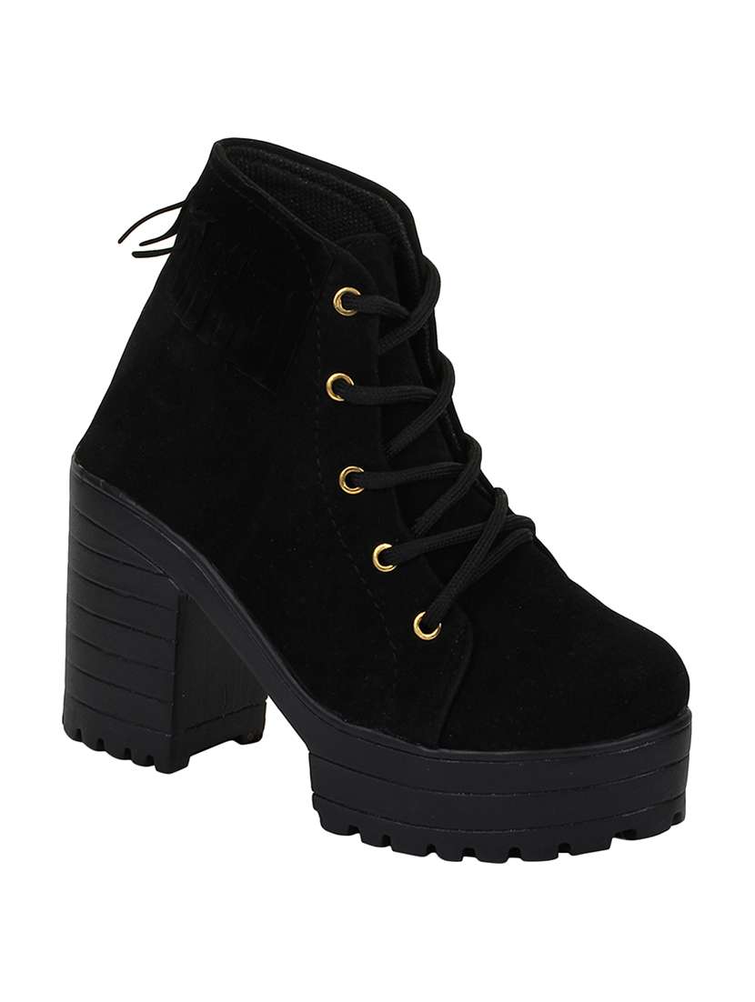 black ankle lace up boots