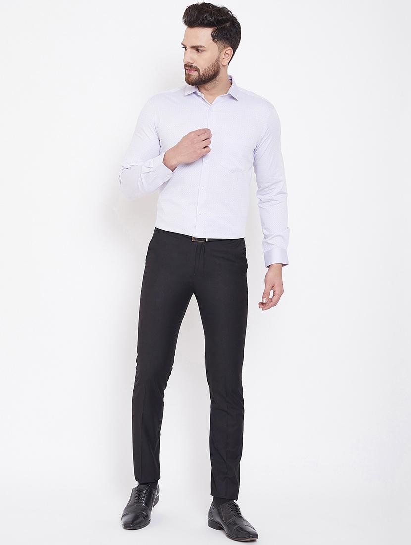 blue printed formal shirt - 16769289 - Standard Image - 3