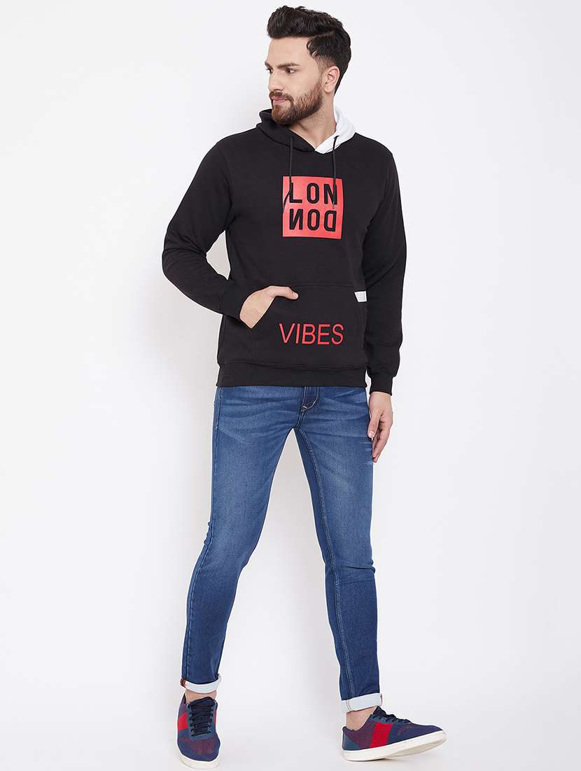 black chest print sweatshirt - 16769310 -  Standard Image - 3