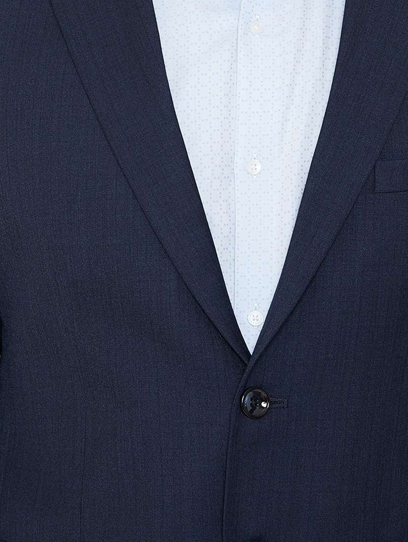 navy blue solid single breasted suit - 16769346 - Standard Image - 3