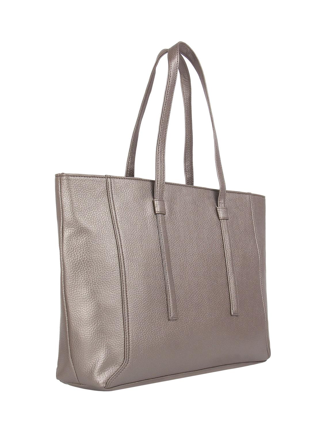 metallic leatherette regular handbag - 16769553 - Standard Image - 3