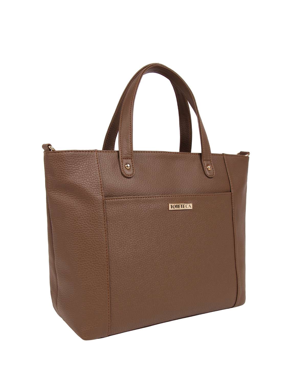 brown leatherette regular handbag - 16769591 - Standard Image - 3