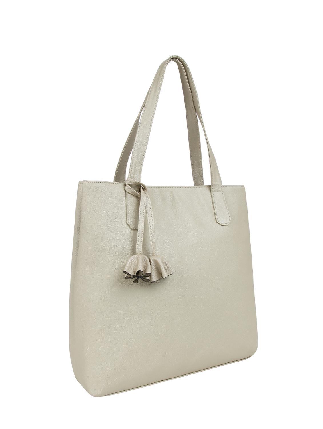 gold leatherette regular handbag - 16769612 - Standard Image - 3