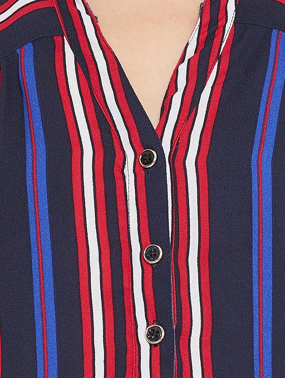 mandarin neck striped tunic - 16770682 - Standard Image - 3