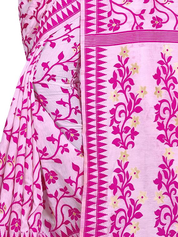 floral jamdani saree with blouse - 16770756 - Standard Image - 3