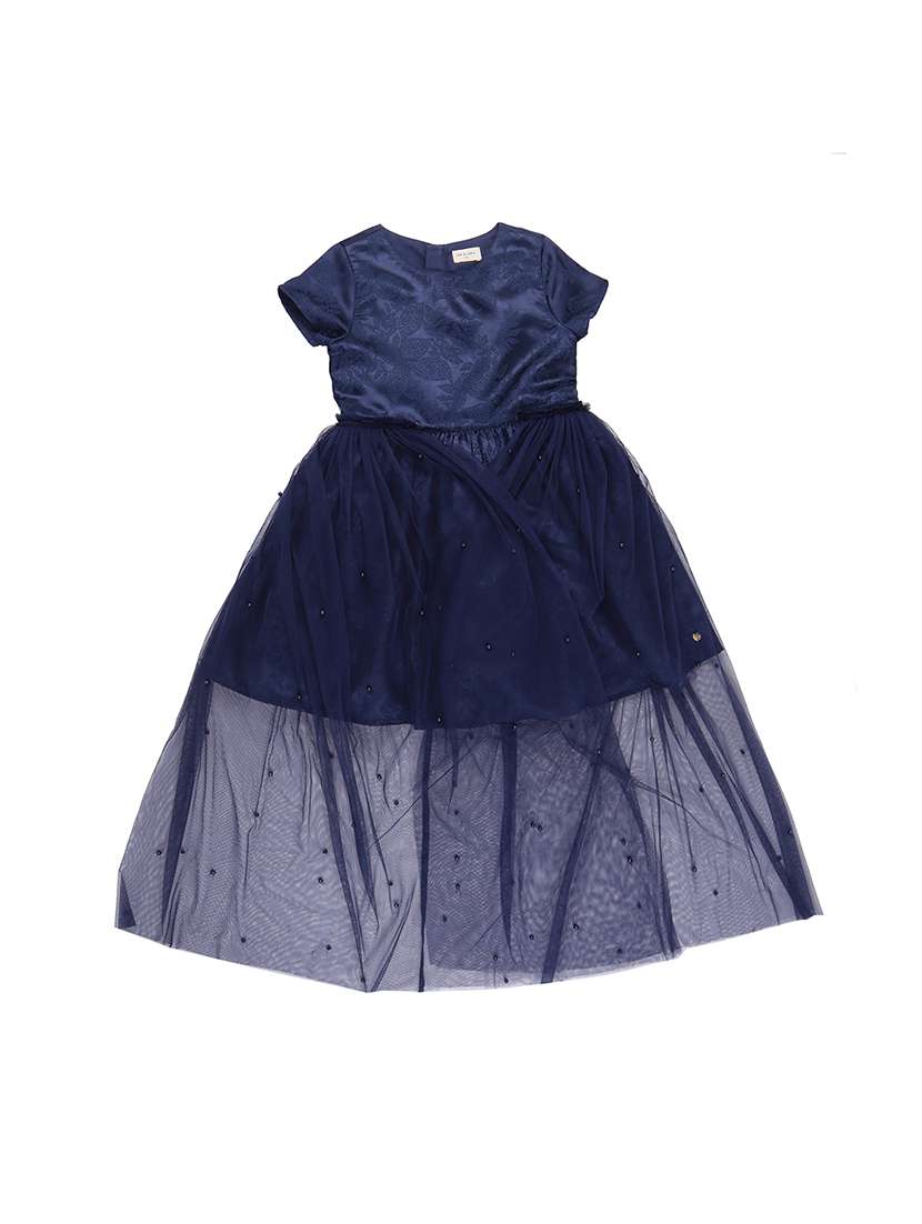 sheer net cotton blend frock - 16772471 - Zoom Image - 0