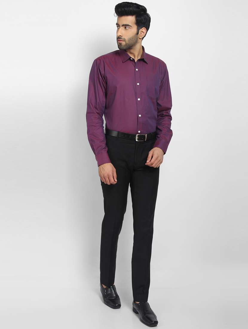 mens self design formal shirt - 16773403 - Standard Image - 3